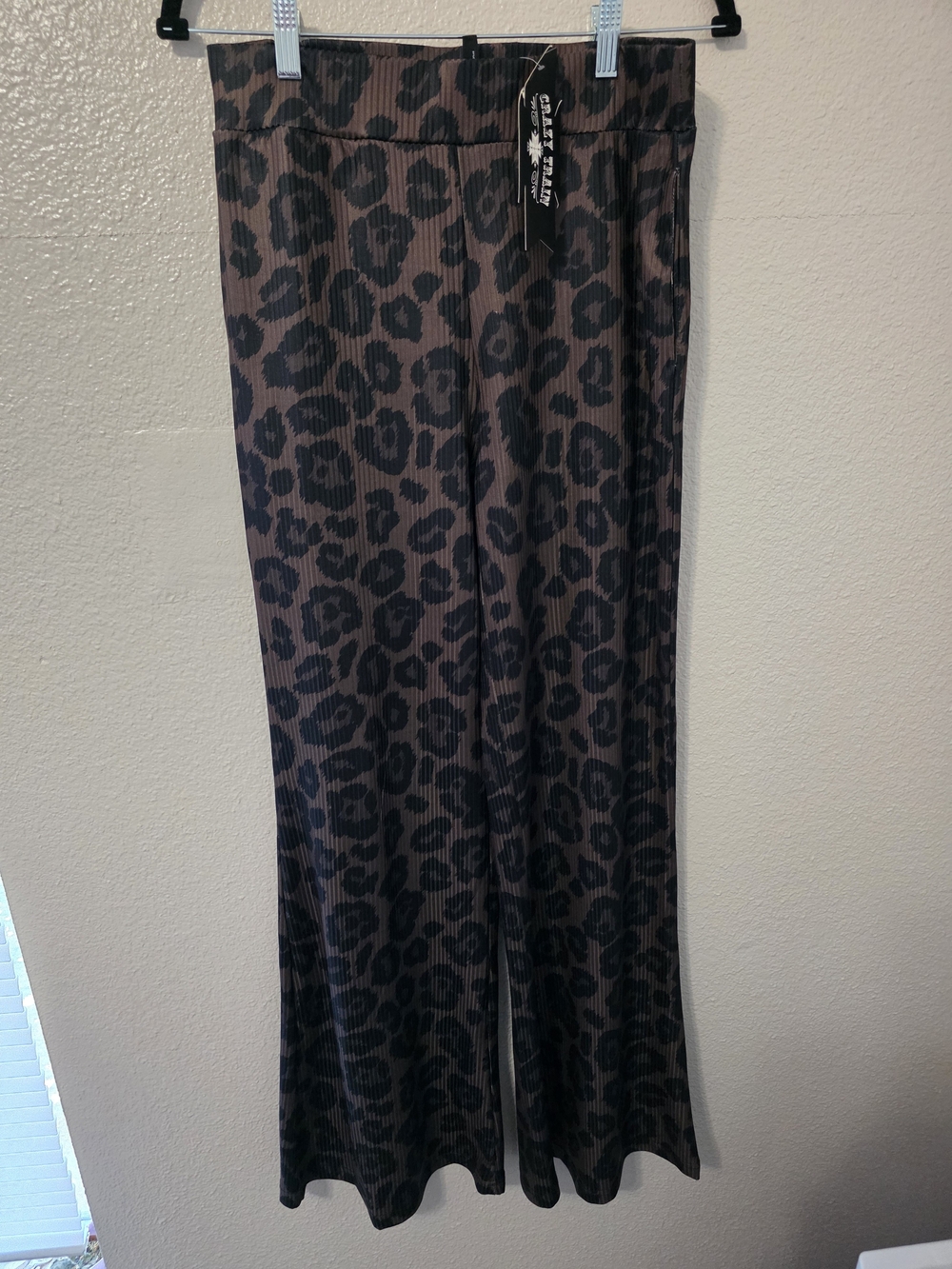 Crazy Train Brown and Black Leopard Wide Leg Pants